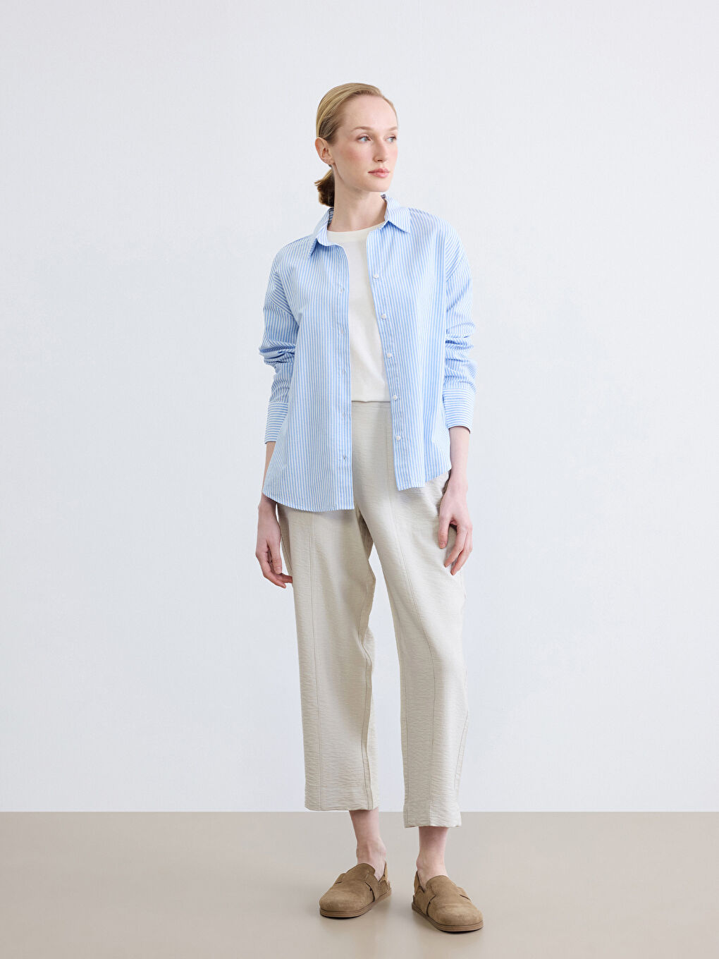 Pantalon Femme à Taille Élastiquée