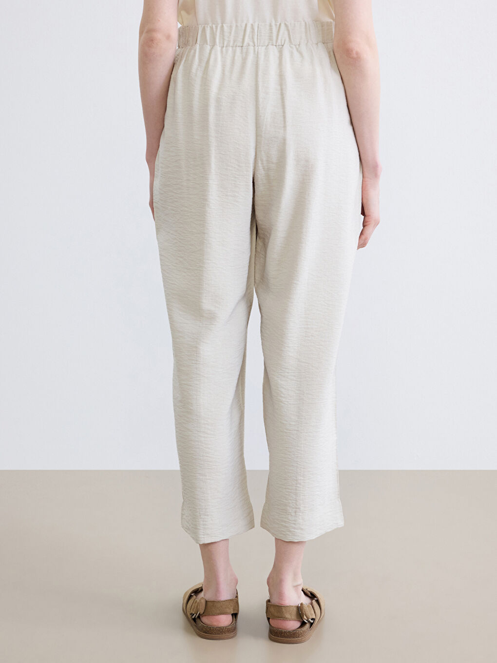 Pantalon Femme à Taille Élastiquée-3