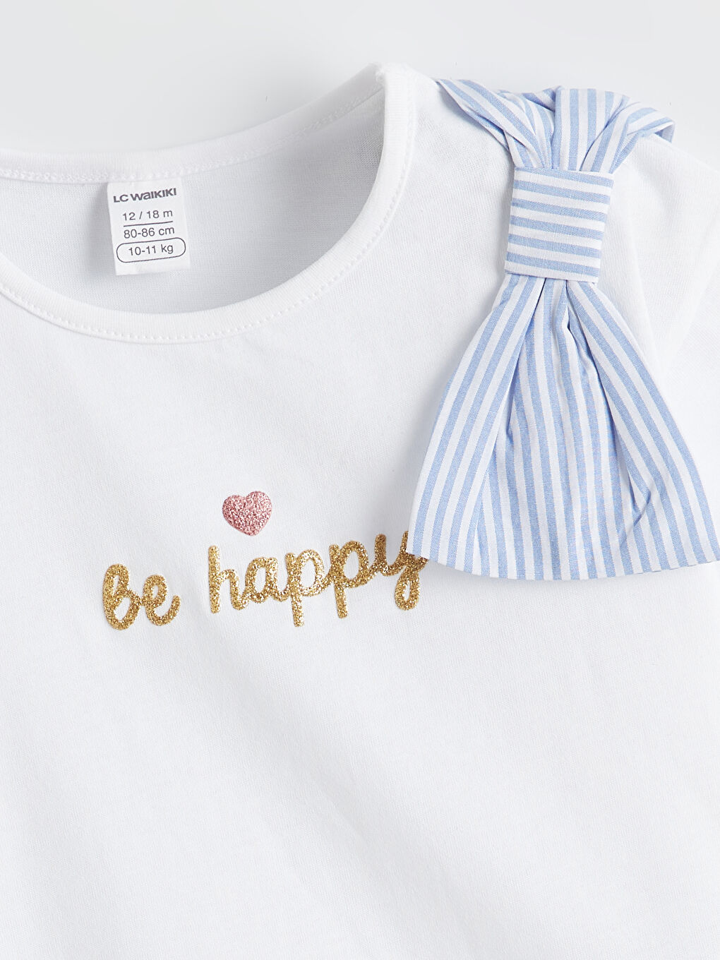 Ekru Kız Çocuk Baskılı Tişört-1