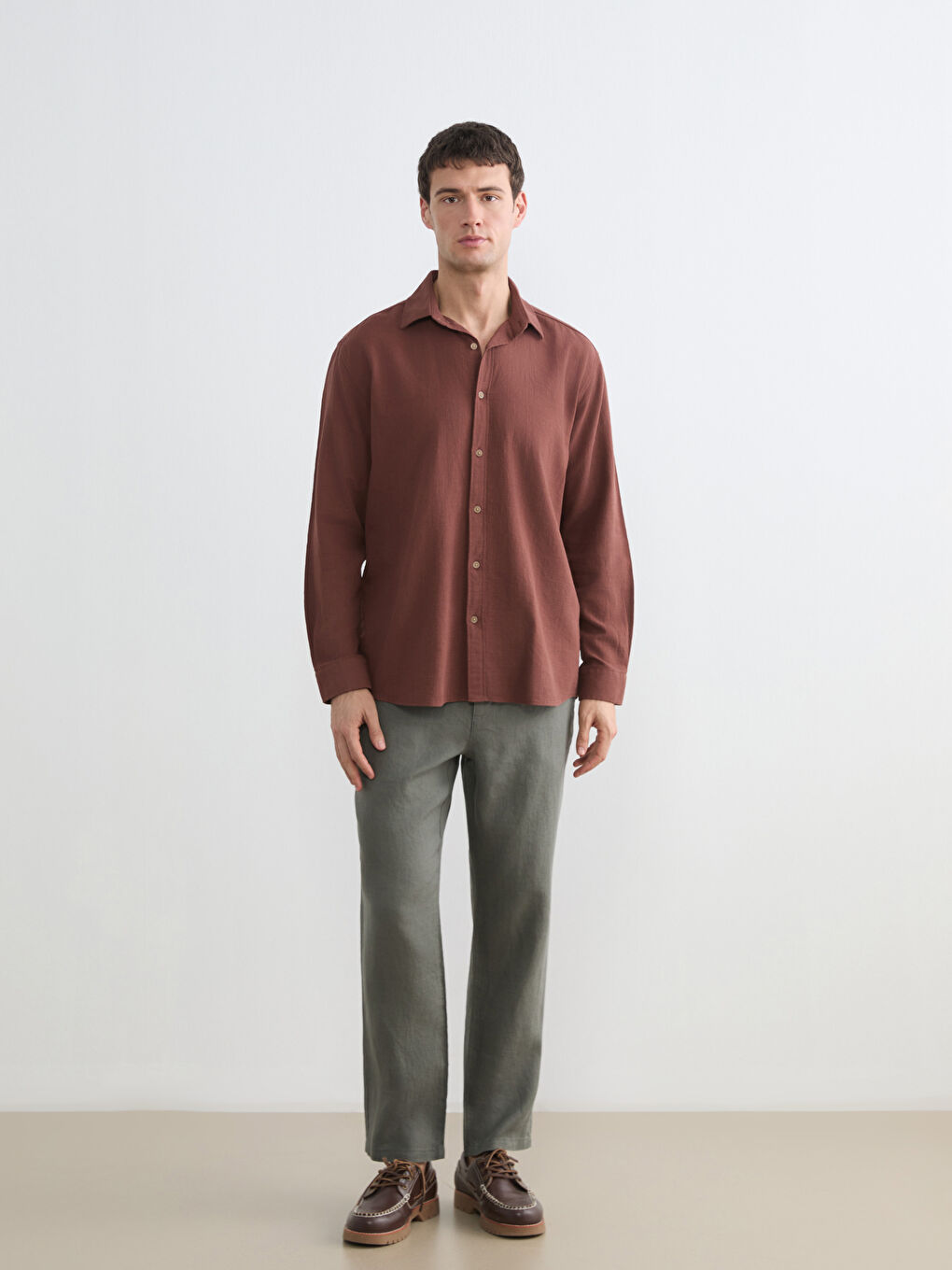 قميص بني رجل-1