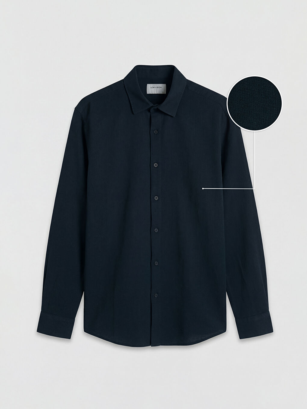 Lacivert Regular Fit Erkek Dokulu Gömlek