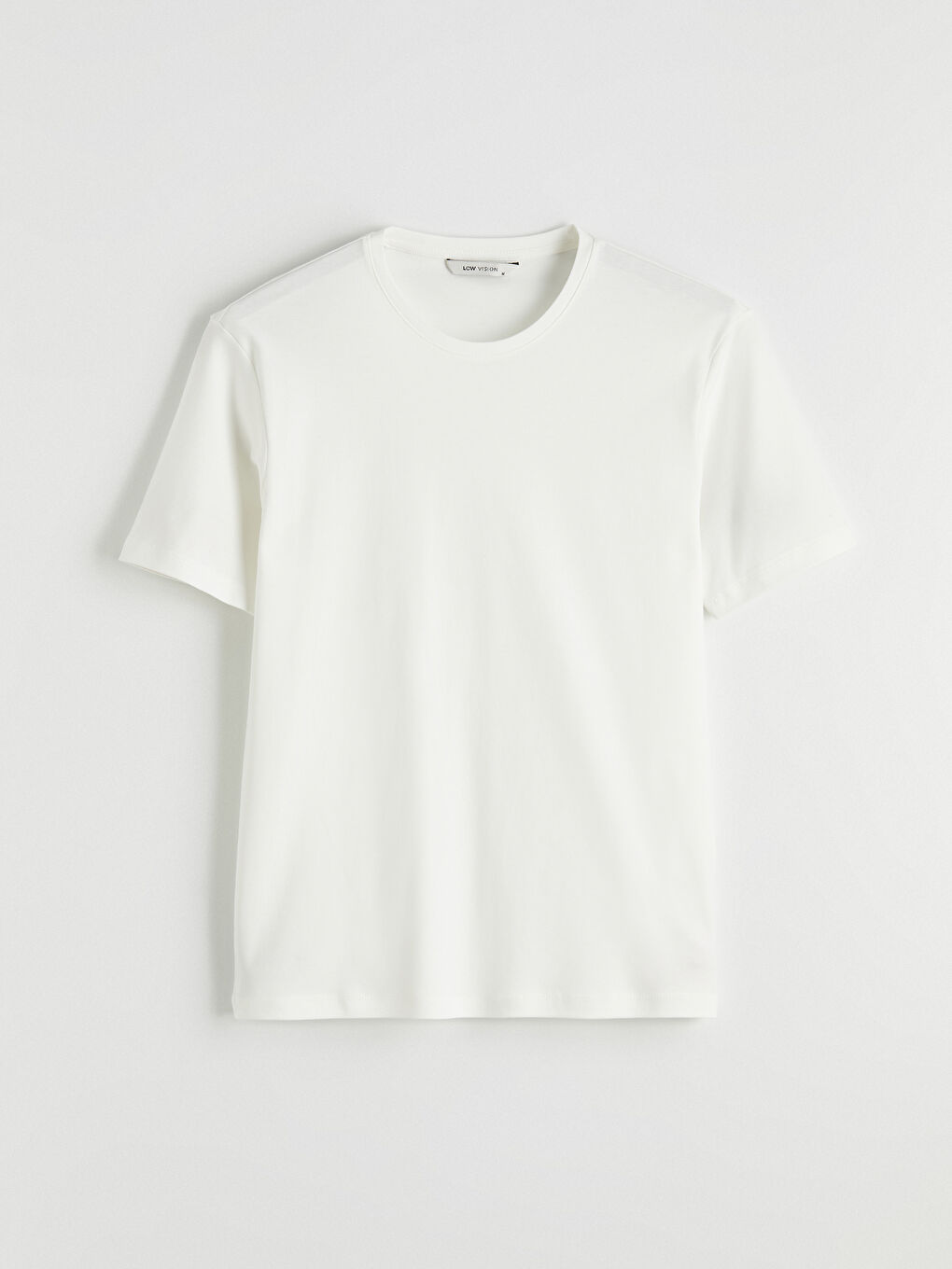 Ekru Bisiklet Yaka Standart Fit Erkek Tişört