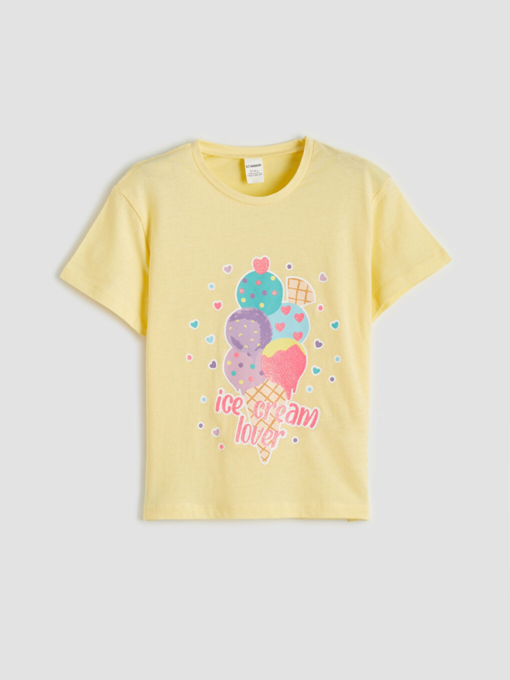 Crew Neck Printed Girls' T-Shirt 2 Pack-1
