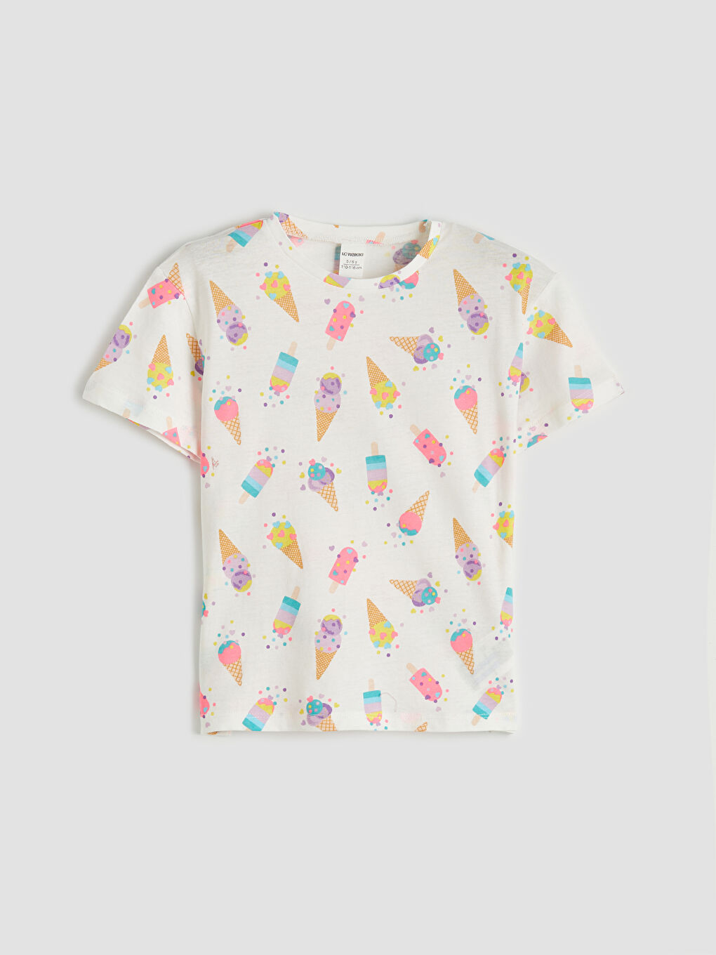 Crew Neck Printed Girls' T-Shirt 2 Pack-2