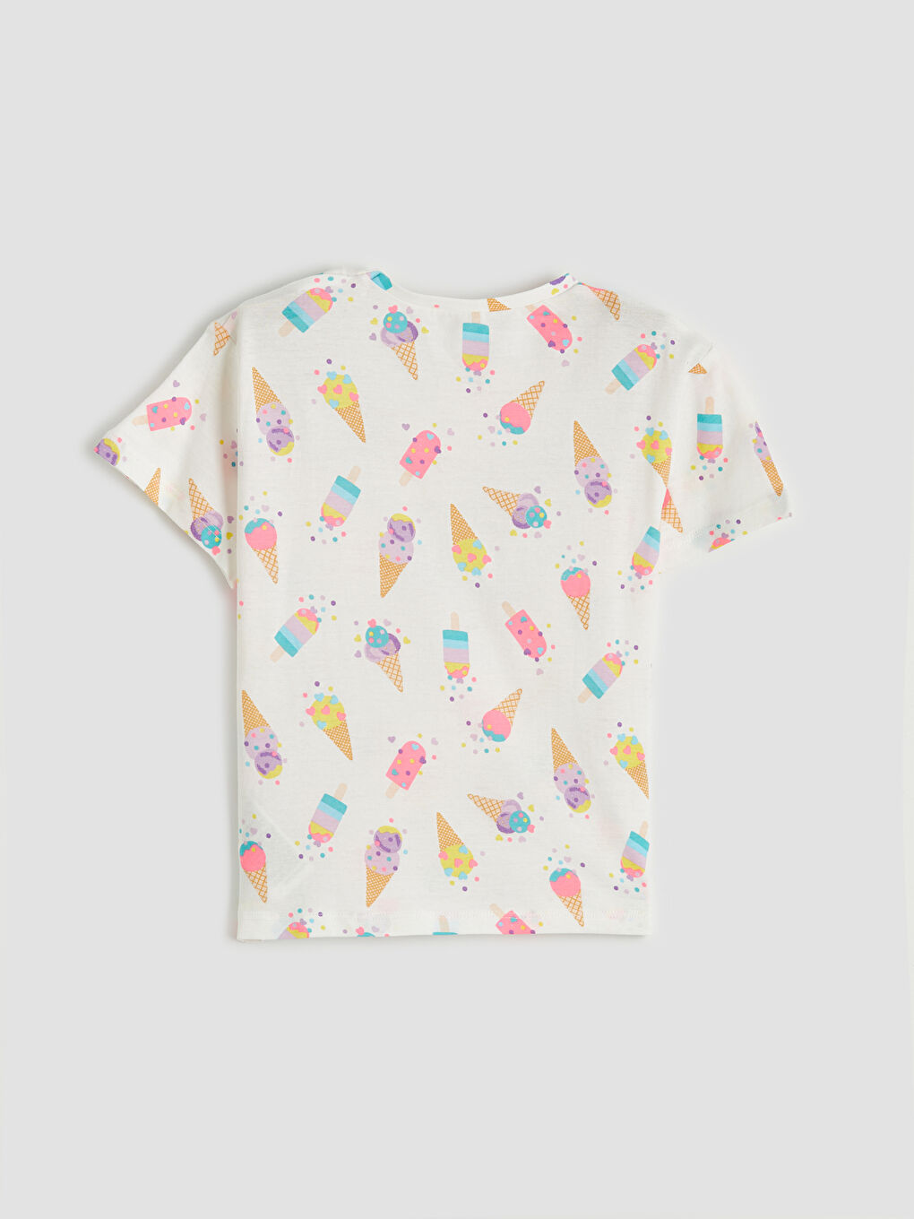 Crew Neck Printed Girls' T-Shirt 2 Pack-4