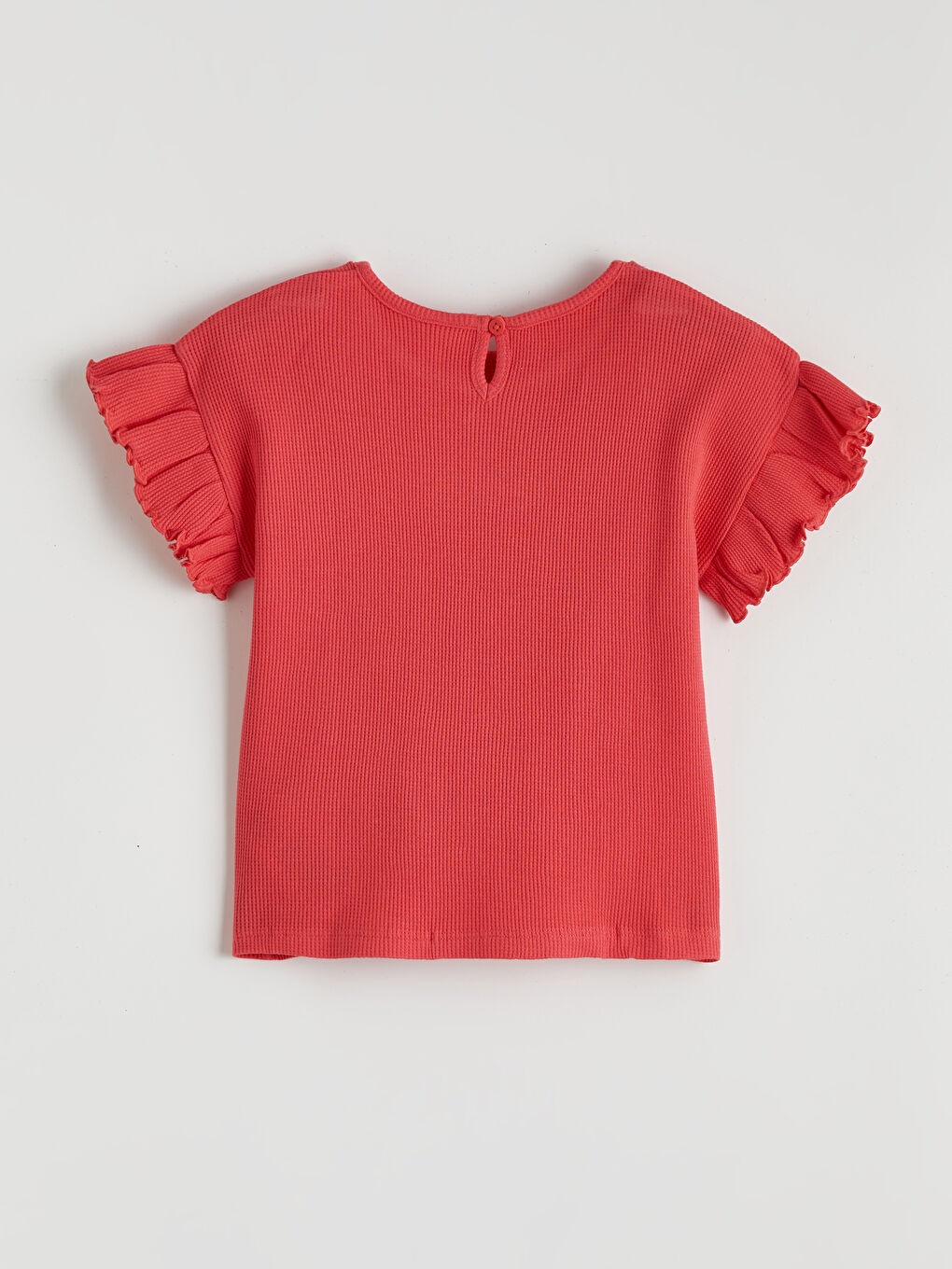  Bisiklet Yaka Nakışlı Kız Çocuk Tişört 2'li-2