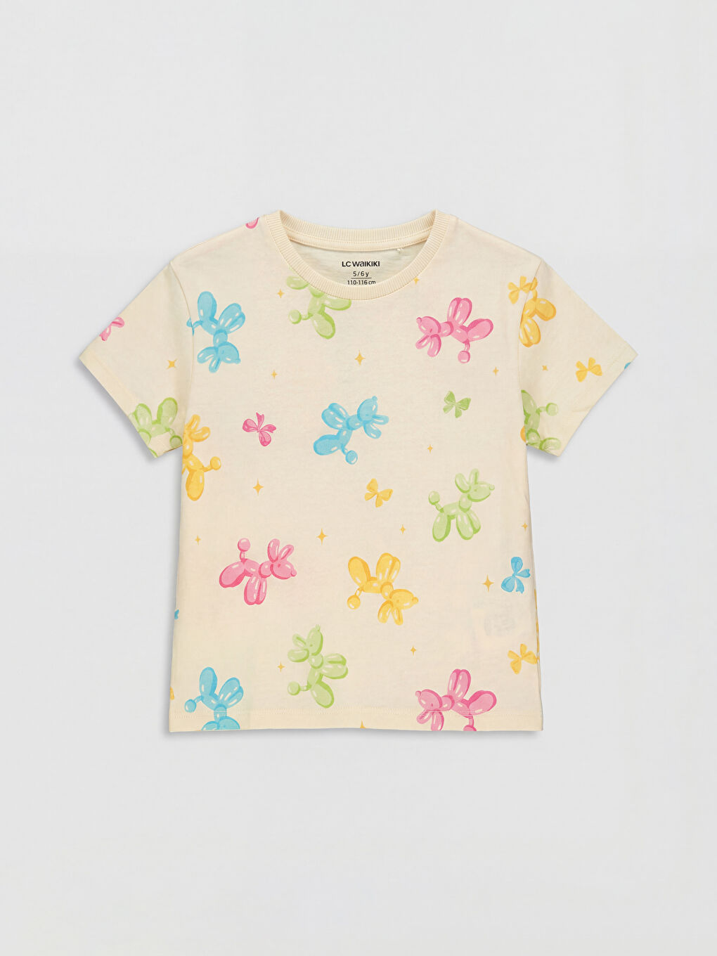 Crew Neck Printed Girls' T-Shirt 2 Pack-1