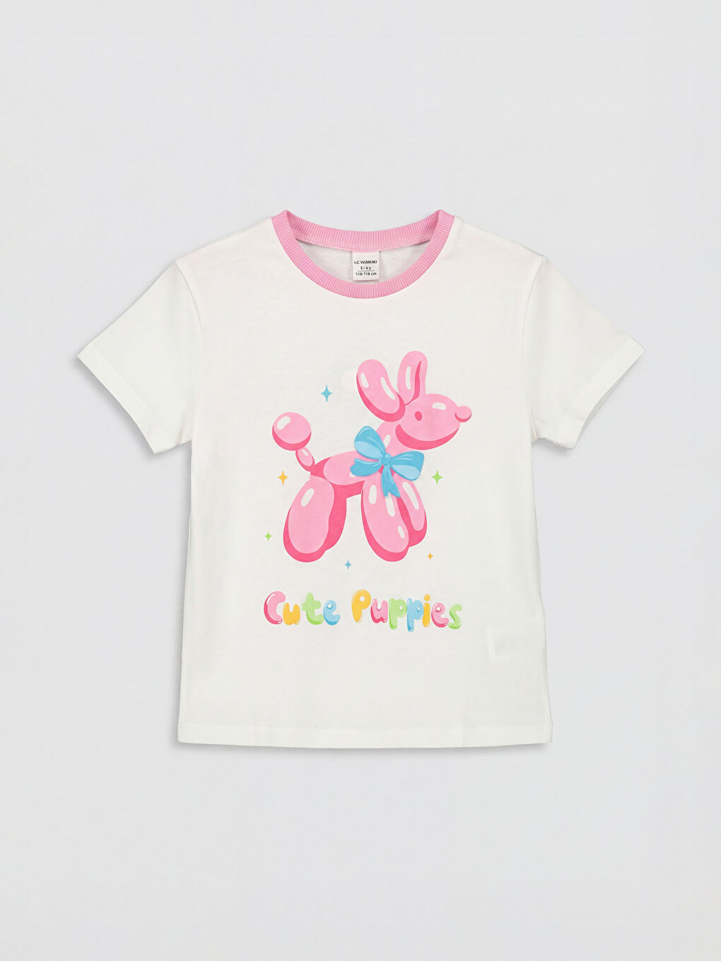 Crew Neck Printed Girls' T-Shirt 2 Pack-3