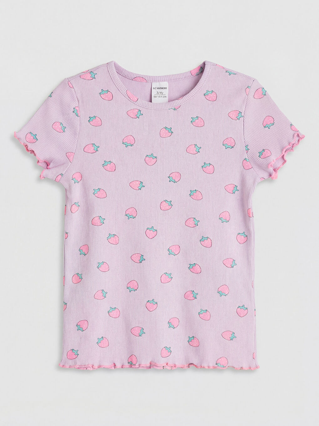 Baskılı Kız Çocuk Fitilli Tişört 2'li-3