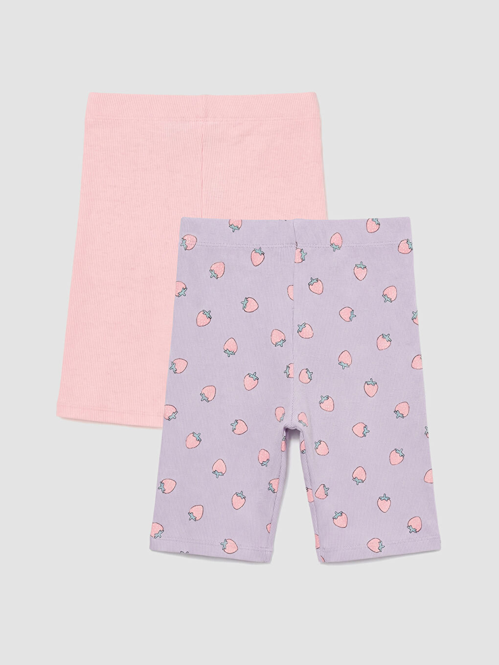 Lila Fitilli Kız Çocuk Tayt 2'li