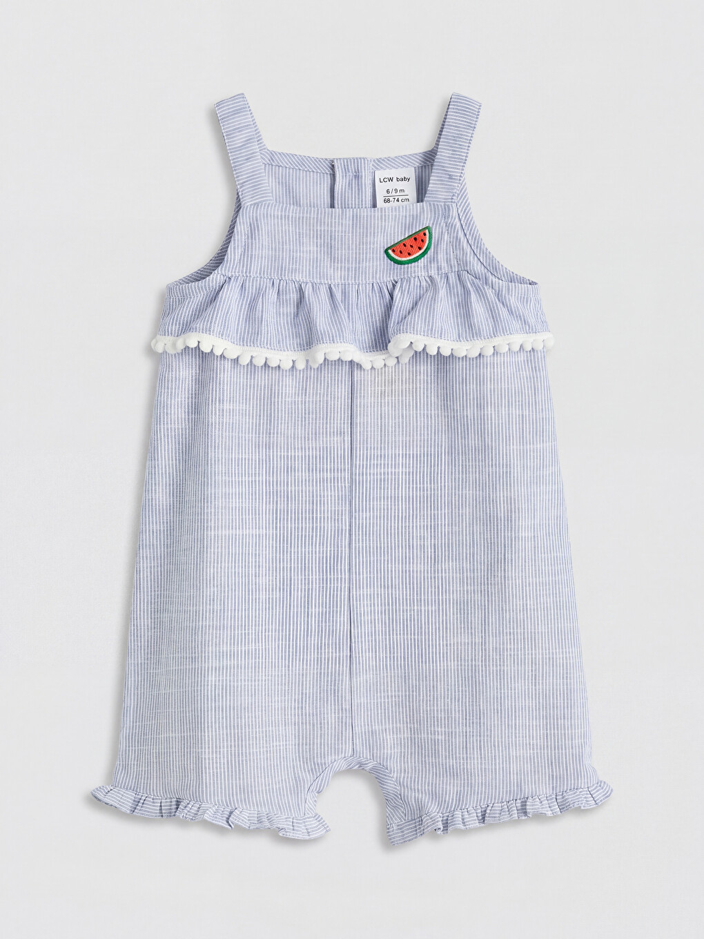 Mavi Kız Bebek Poplin Tulum