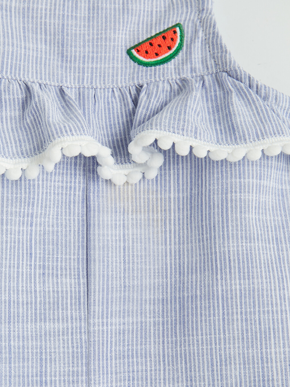 Mavi Kız Bebek Poplin Tulum-2
