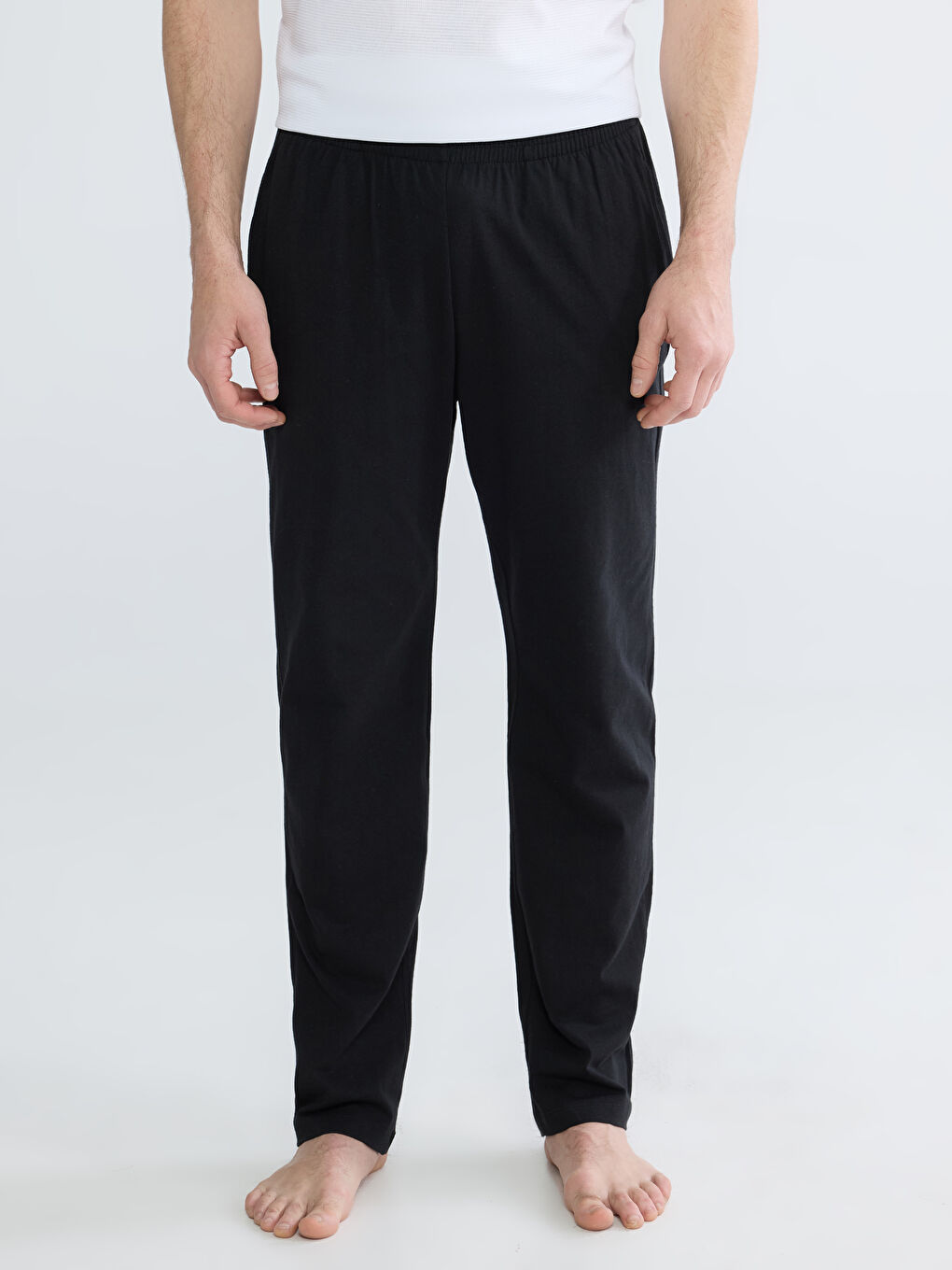 Siyah Standart Kalıp Erkek Pijama Altı-1