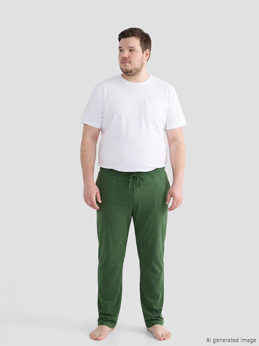 Yeşil Standart Kalıp Erkek Pijama Altı-1