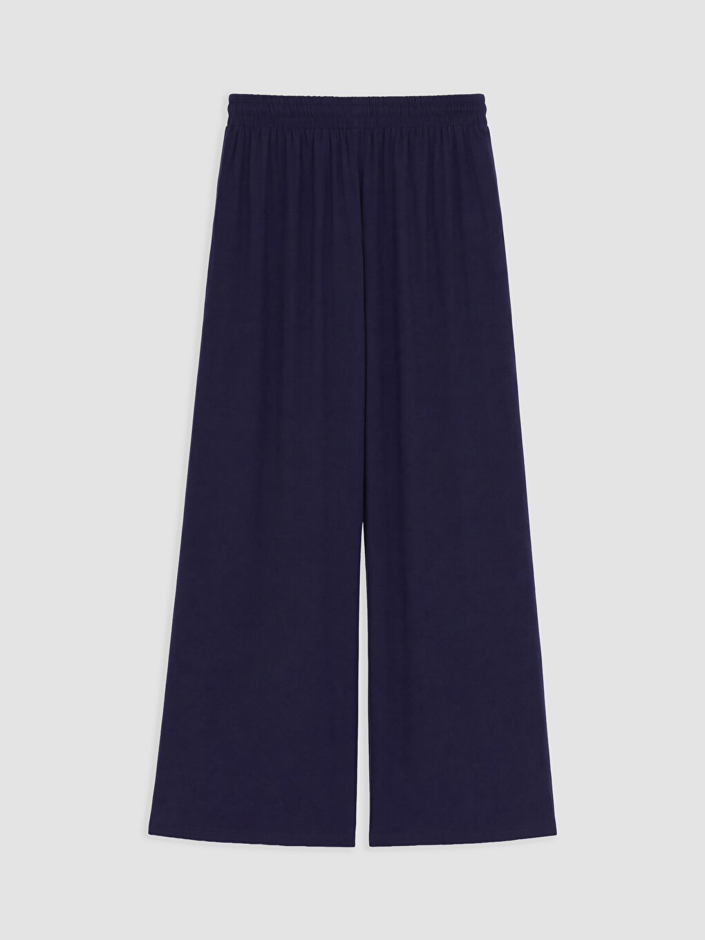 Lacivert Beli Lastikli Geniş Paça Kadın Pantolon-1