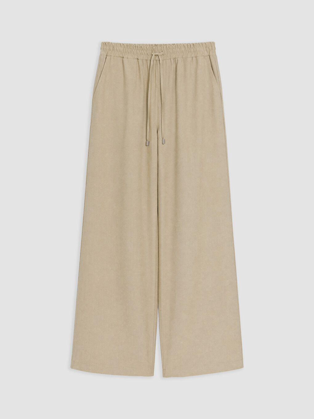 Yeşil Beli Lastikli Geniş Paça Kadın Pantolon