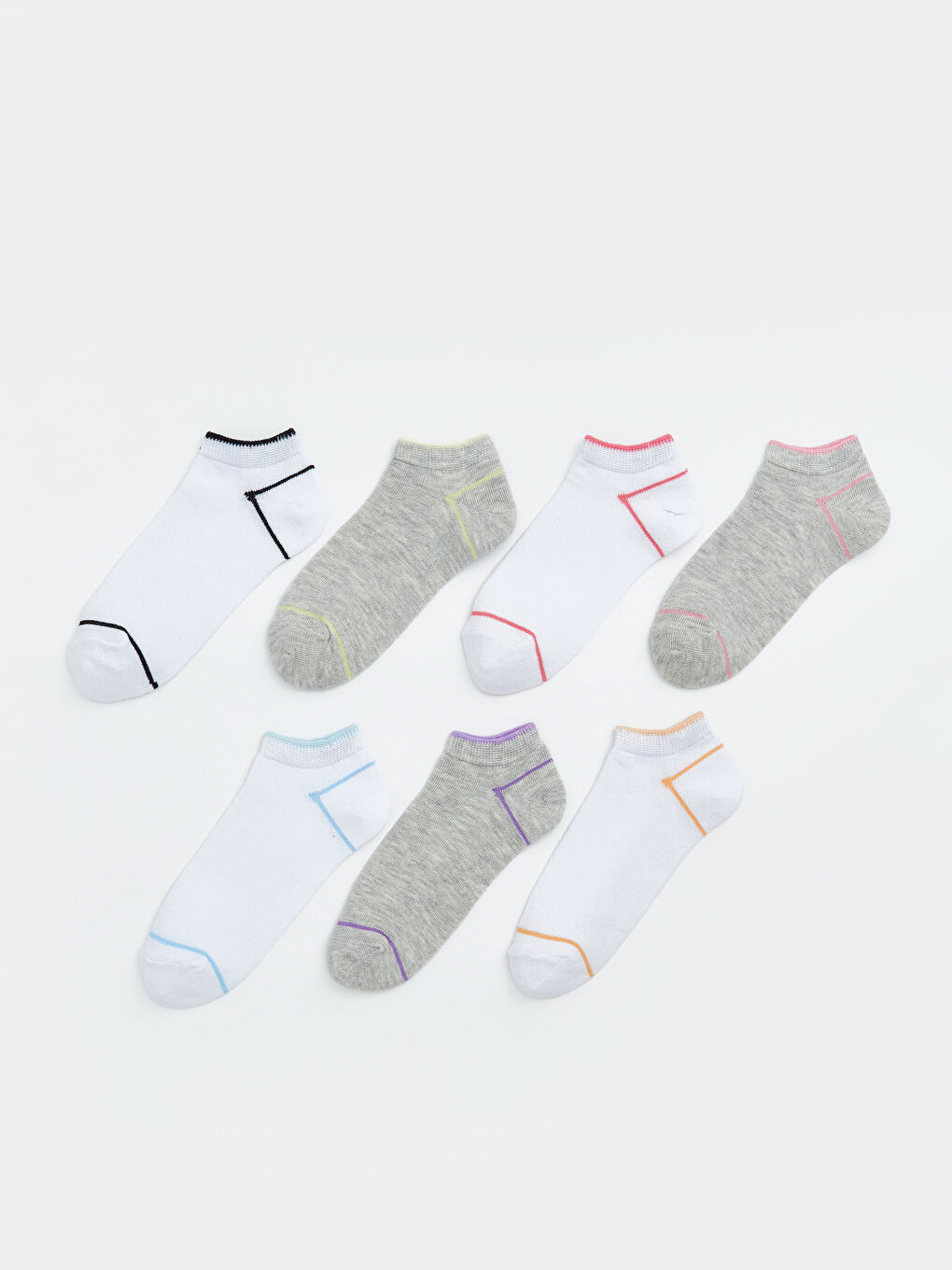 Beyaz Kız Çocuk Patik Çorap 7'li