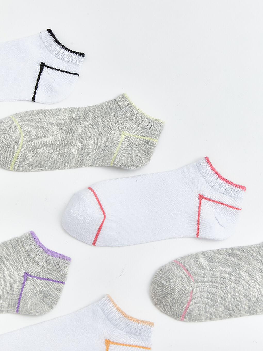 Beyaz Kız Çocuk Patik Çorap 7'li-1