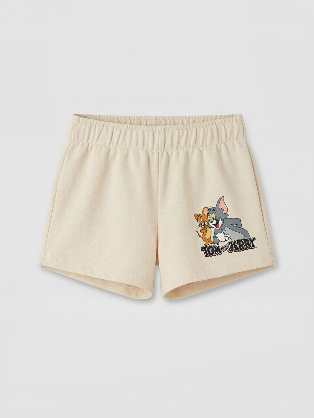 Bej Tom & Jerry Baskılı Erkek Bebek Şort