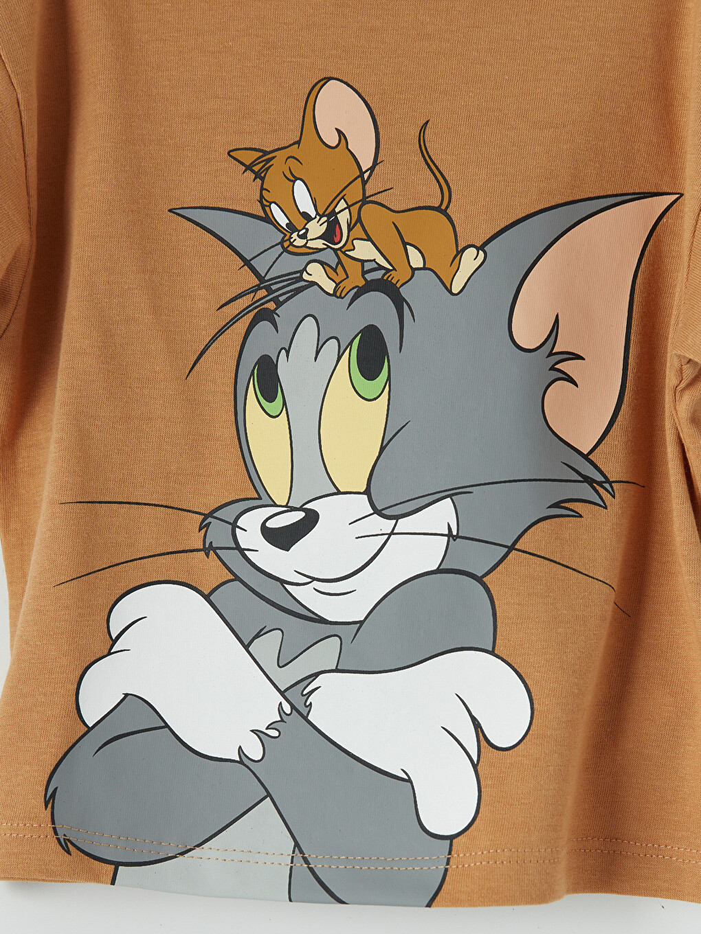 Kahverengi Tom & Jerry Baskılı Erkek Bebek Tişört-2