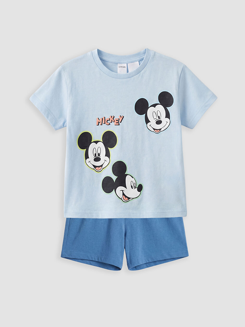 Mickey Mouse Baskılı Erkek Bebek Şortlu Takım