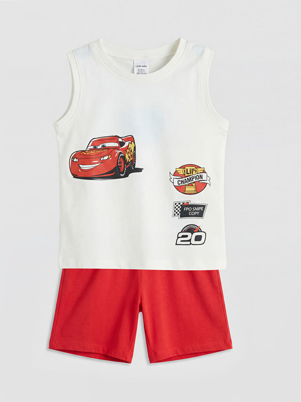 Cars Baskılı Erkek Bebek Şortlu Takım