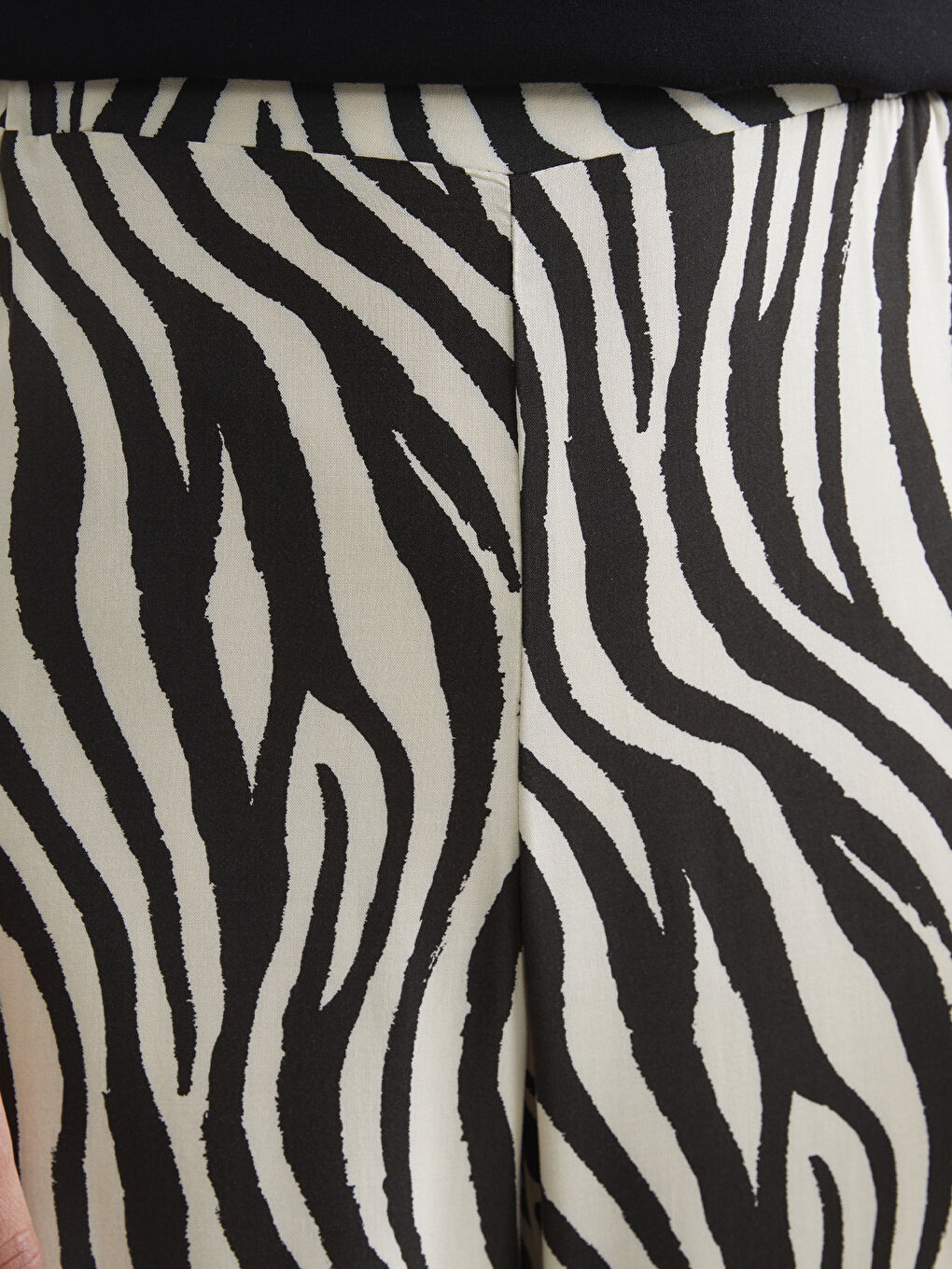 серпімді белдікті зебра өрнекті әйелдер шалбары-2