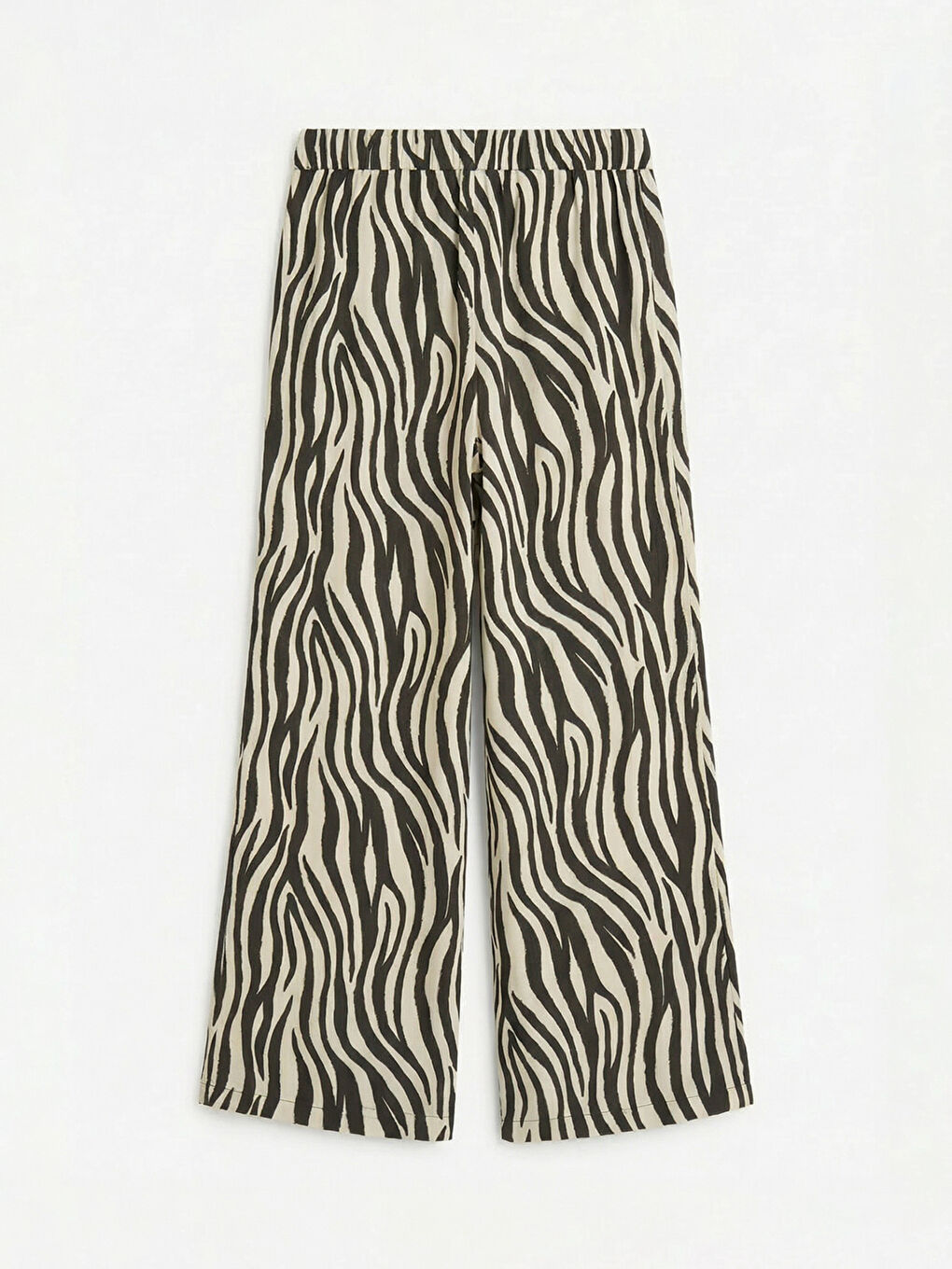 серпімді белдікті зебра өрнекті әйелдер шалбары-5