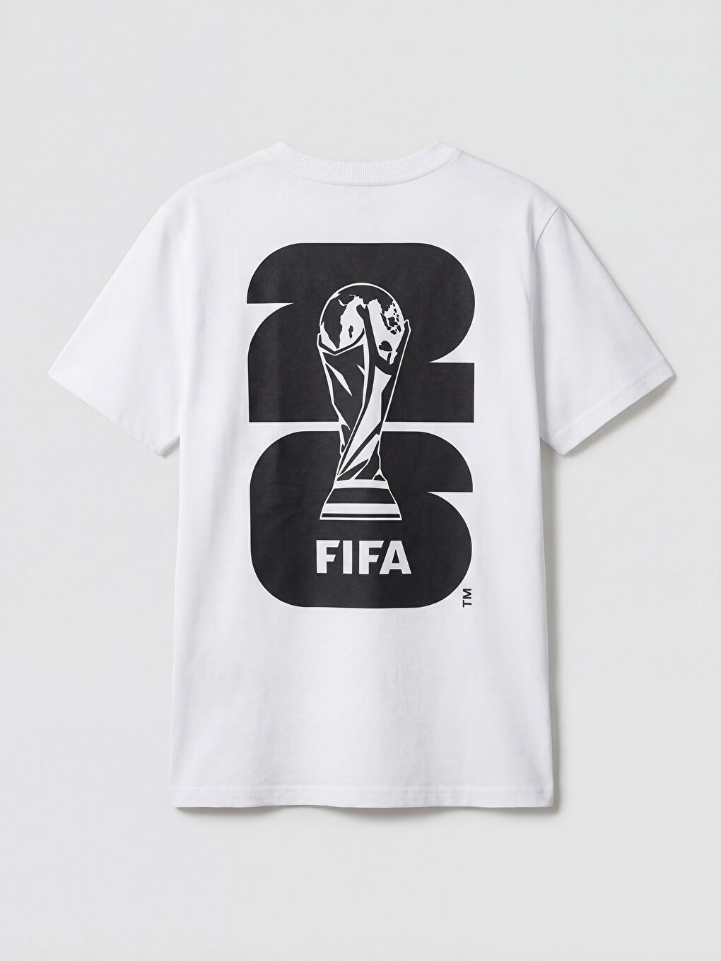 Beyaz Bisiklet Yaka FIFA World Cup Baskılı Erkek Çocuk Tişört-2