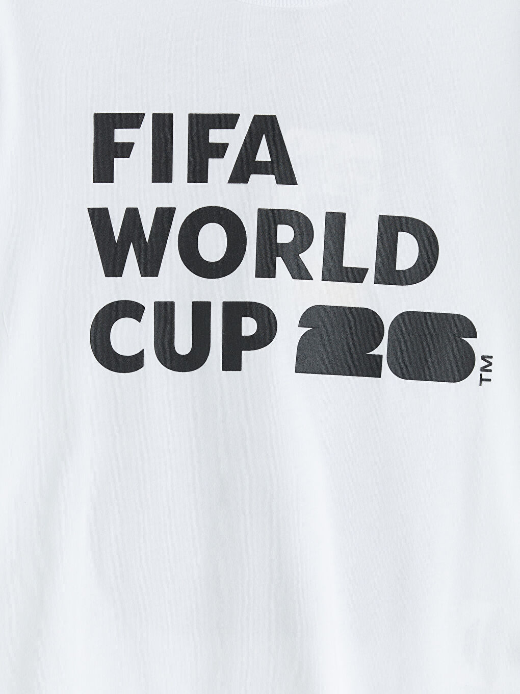 Beyaz Bisiklet Yaka FIFA World Cup Baskılı Erkek Çocuk Tişört-3