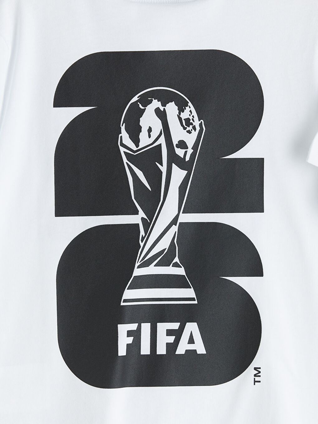 Beyaz Bisiklet Yaka FIFA World Cup Baskılı Erkek Çocuk Tişört-4