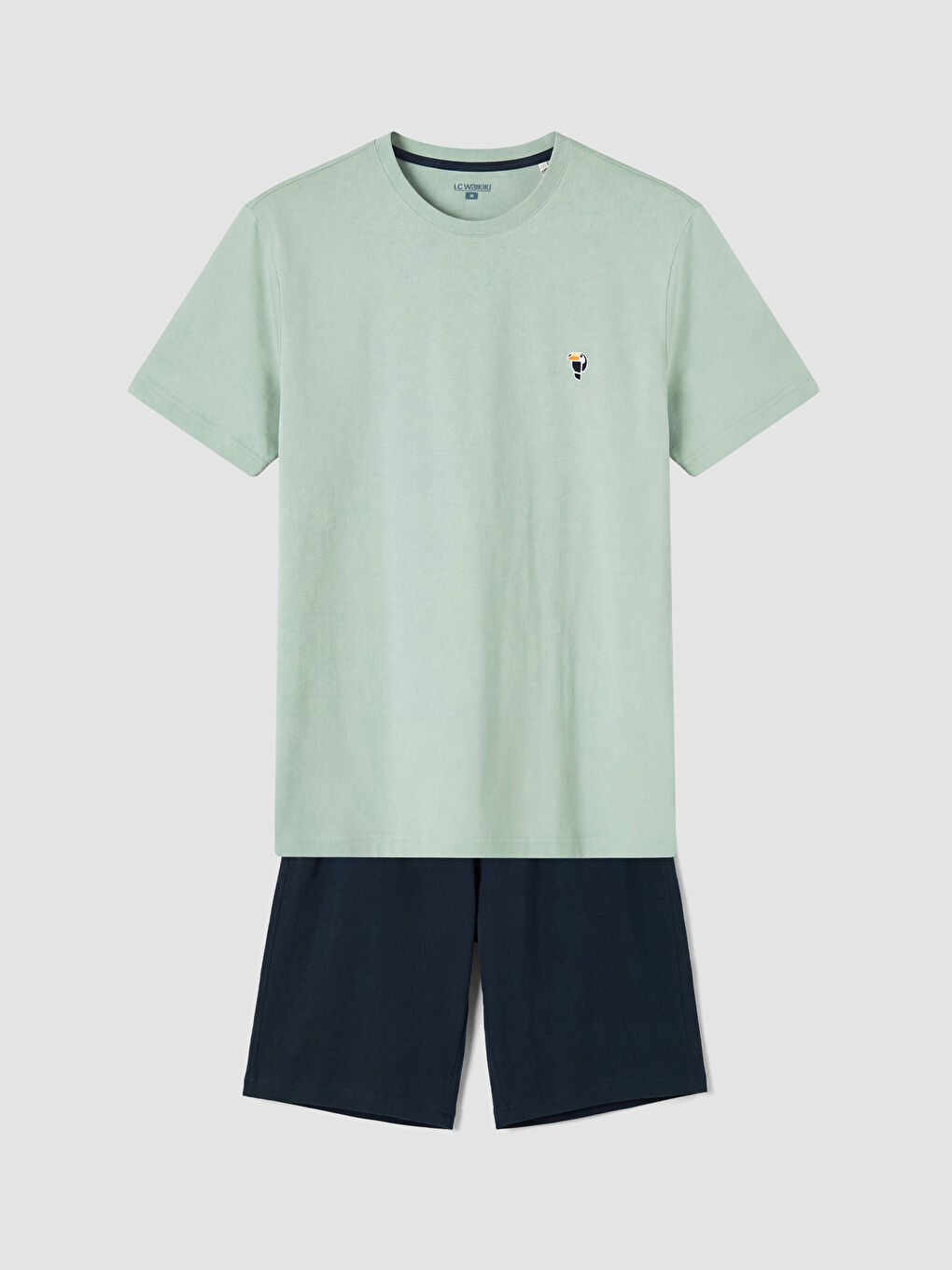 Mavi Standart Kalıp Erkek Şortlu Pijama Takımı