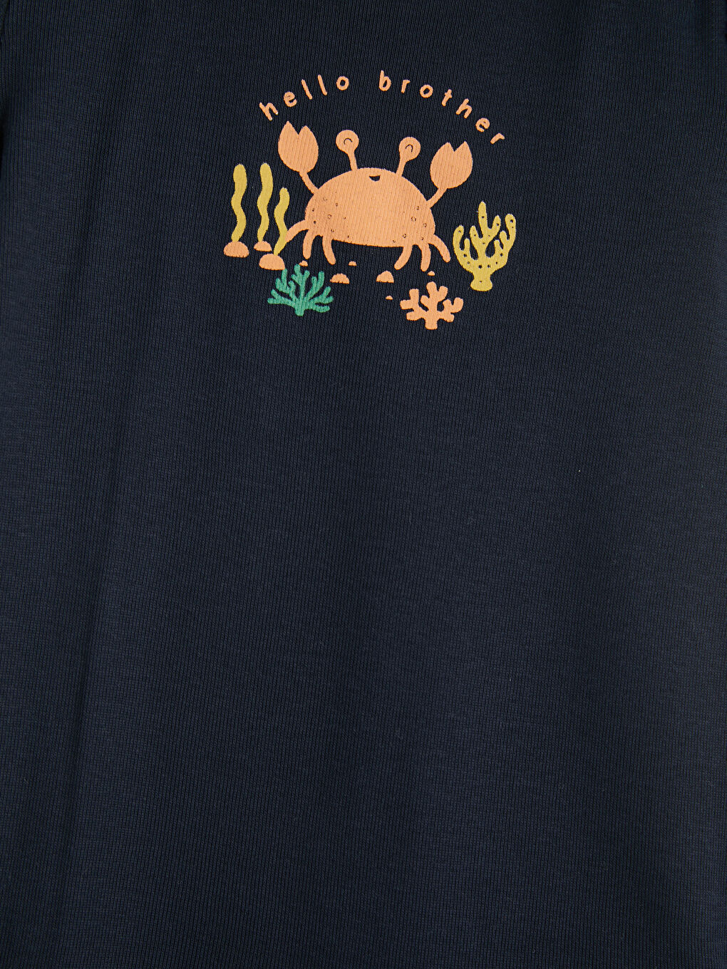 Lacivert Bisiklet Yaka Baskılı Erkek Bebek Tulum-2