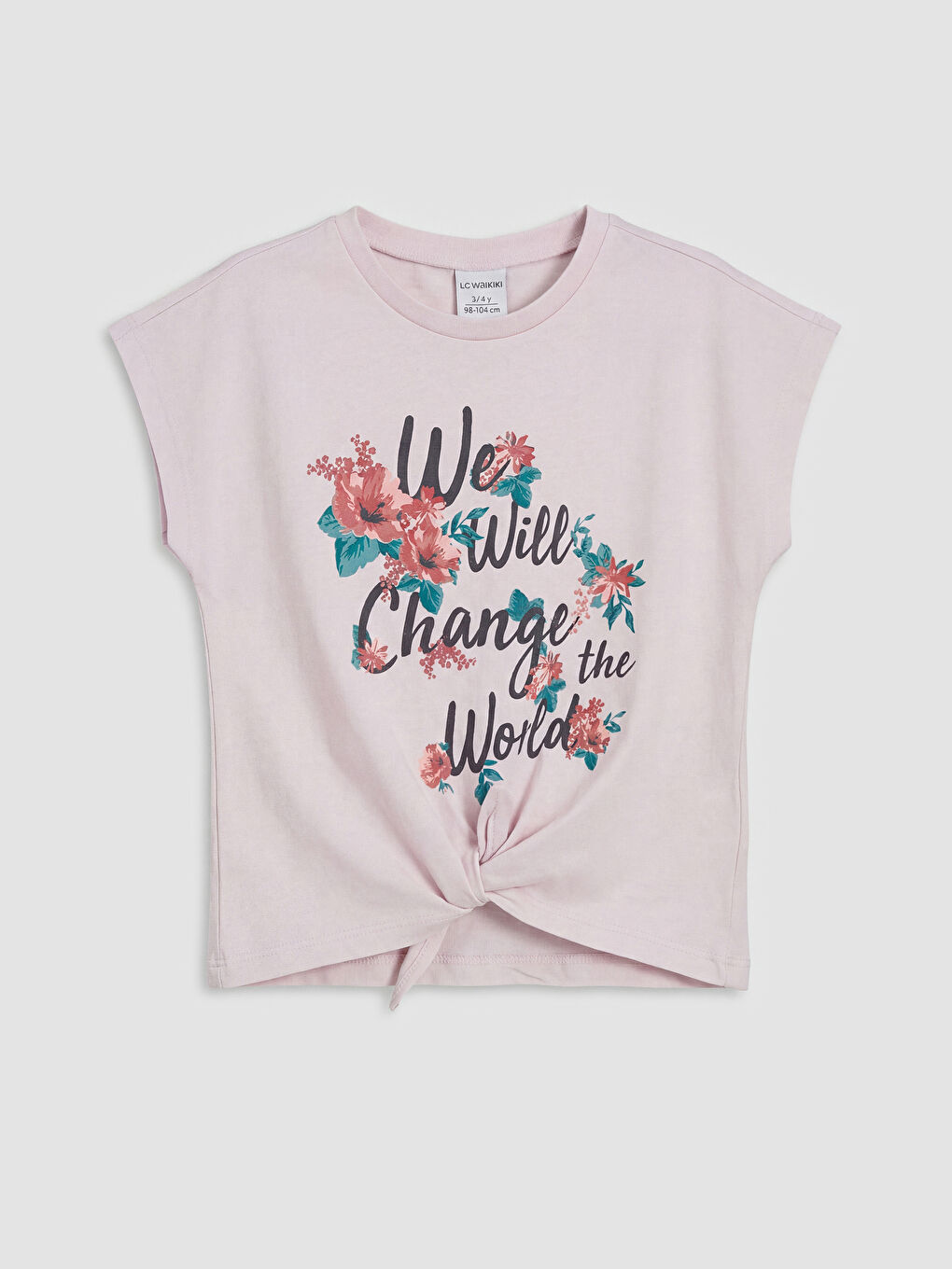 Lila Baskılı Kız Çocuk Tişört