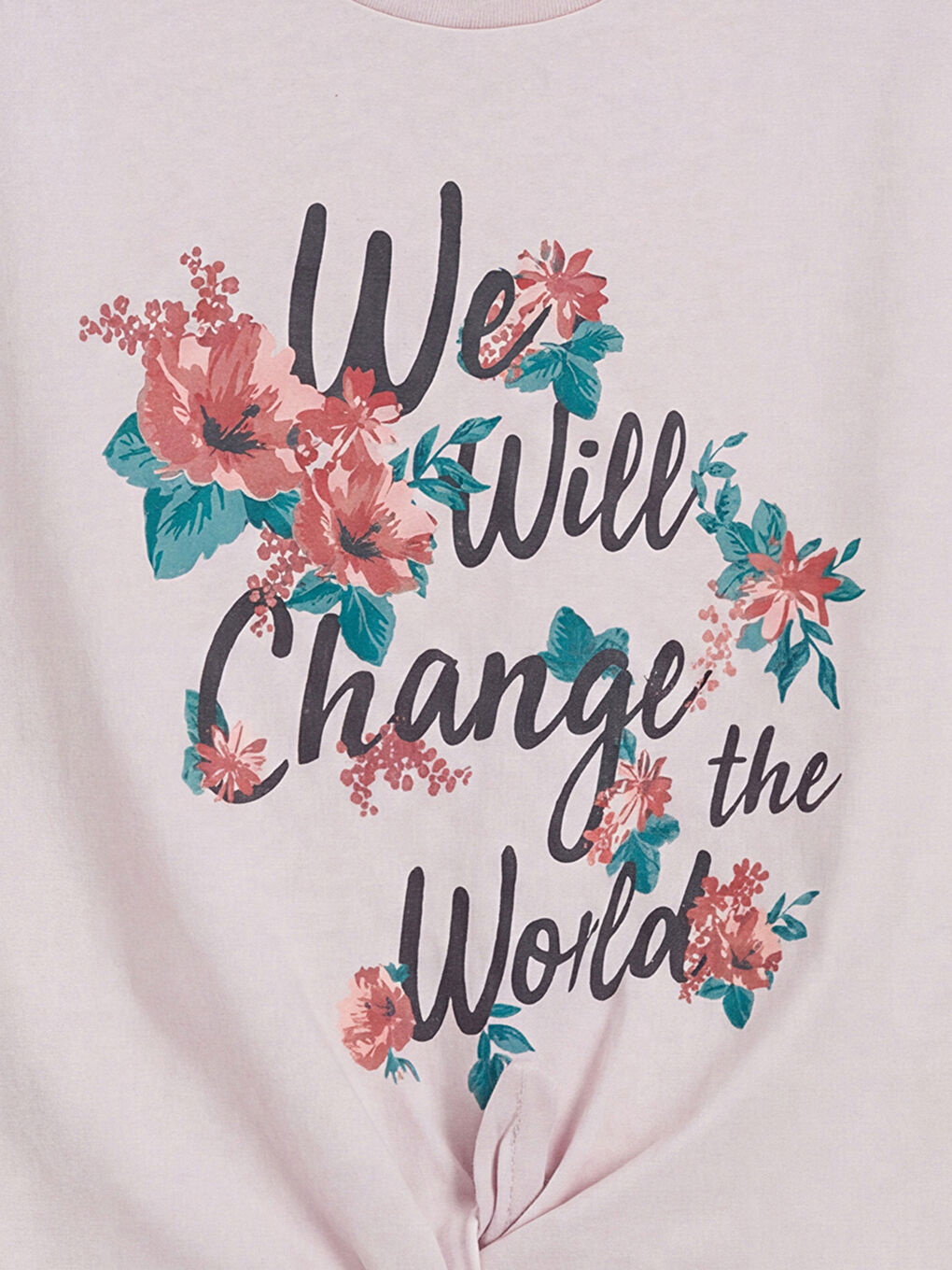 Lila Baskılı Kız Çocuk Tişört-2