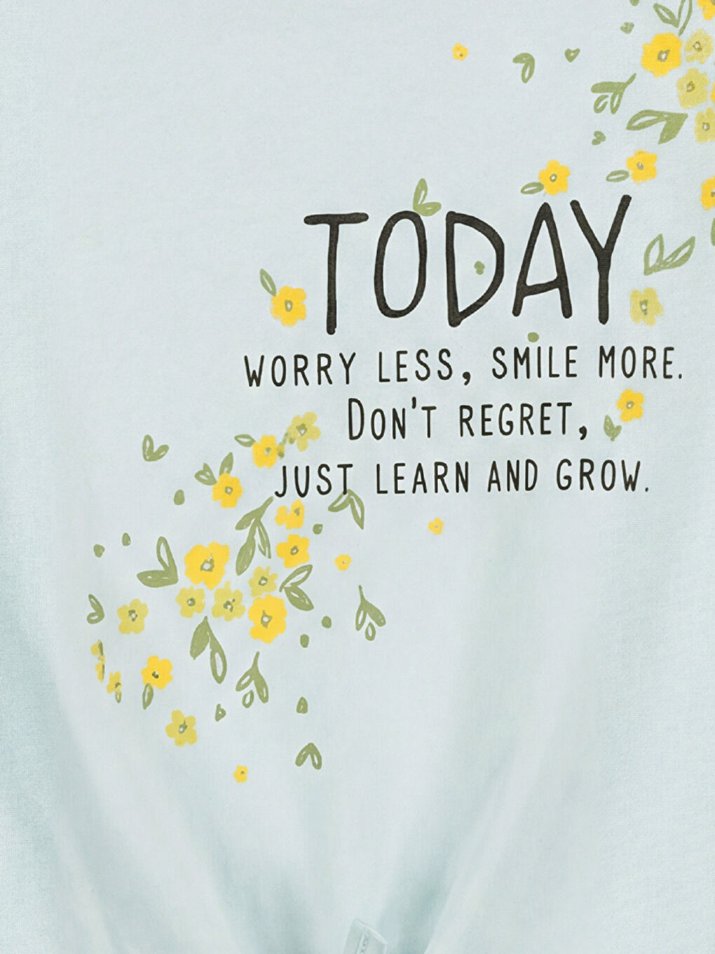 Mavi Bisiklet Yaka Baskılı Kız Çocuk Tişört-2