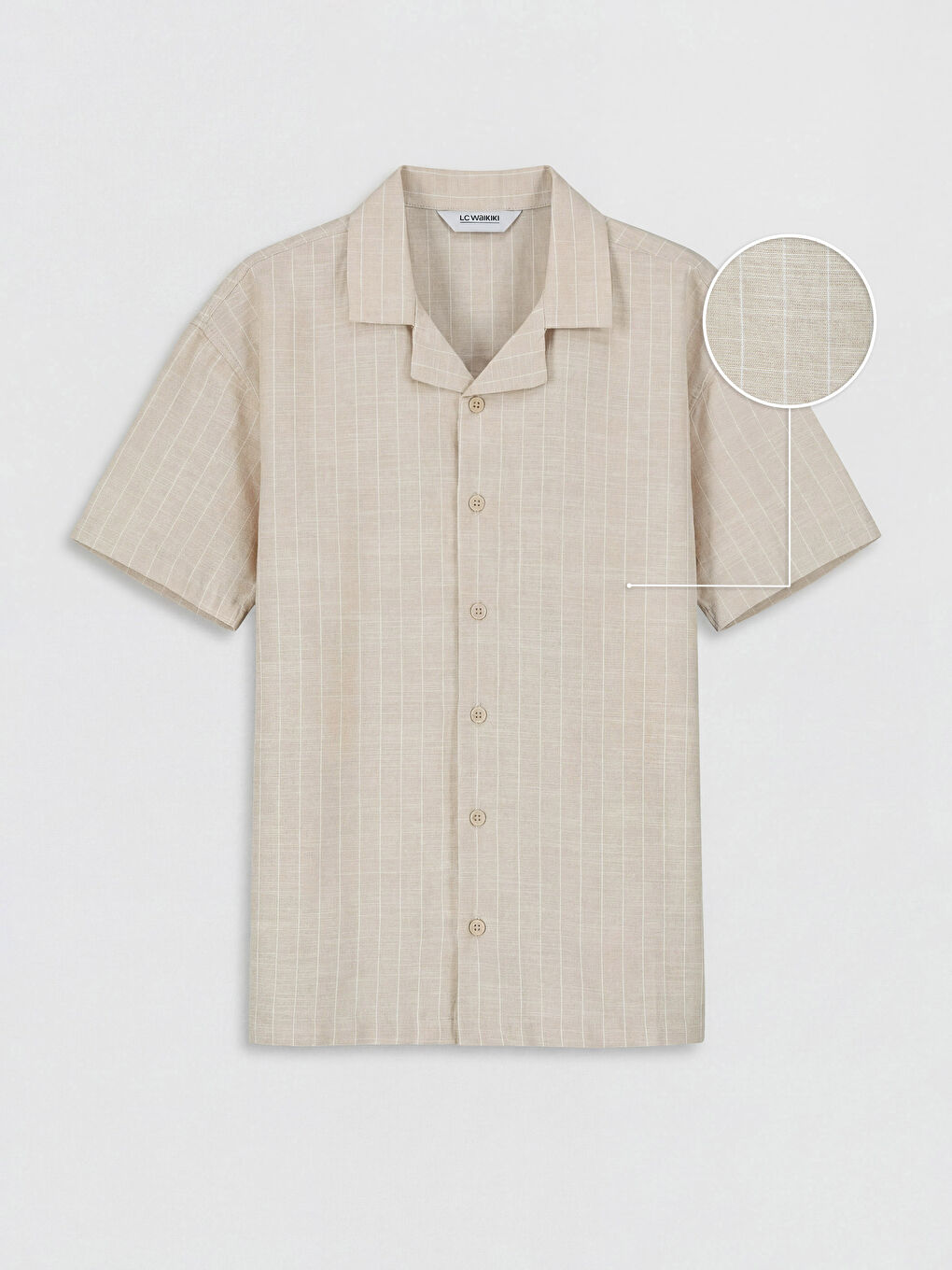 Bej Resort Yaka Ekose Erkek Çocuk Gömlek