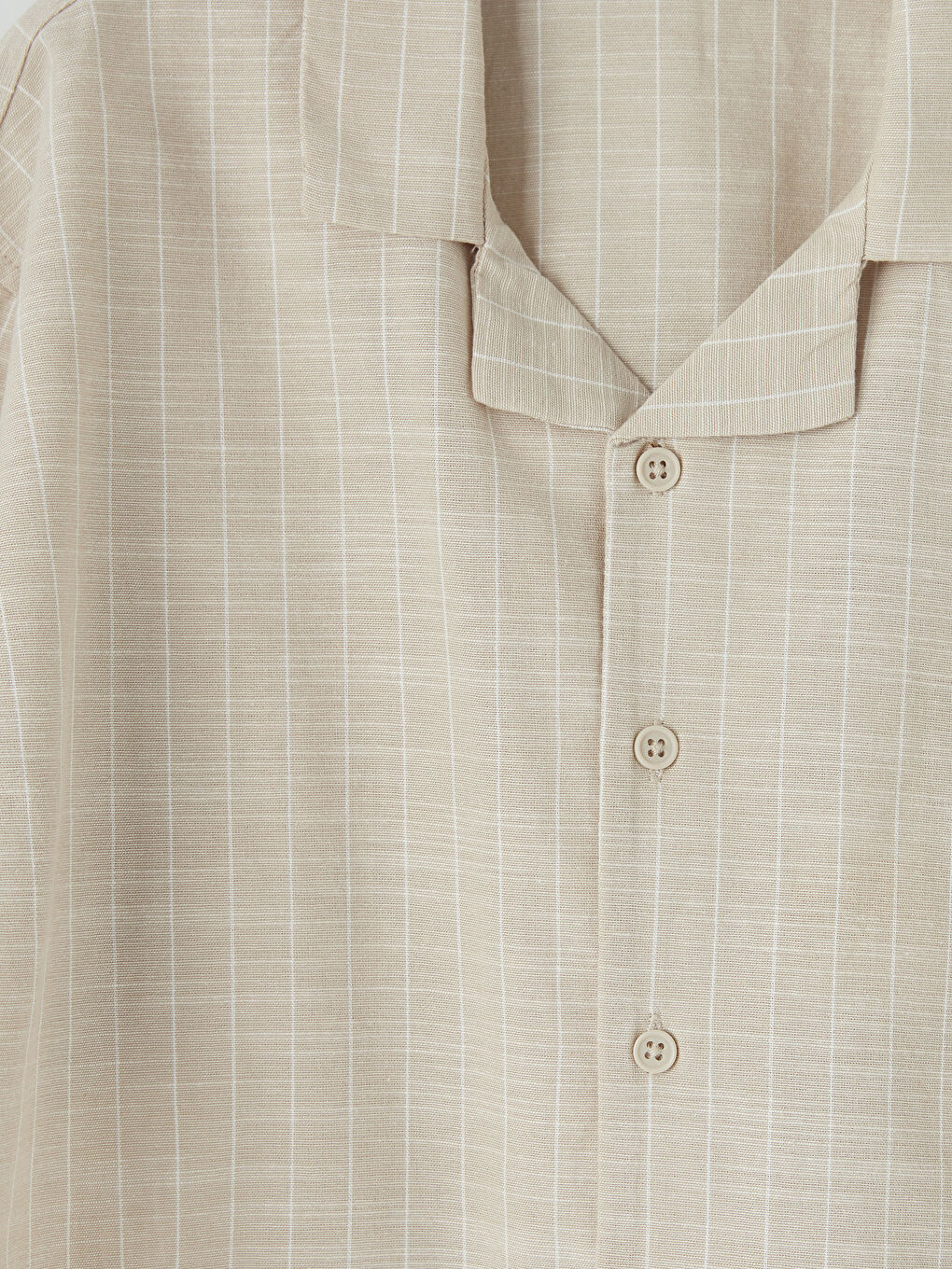 Bej Resort Yaka Ekose Erkek Çocuk Gömlek-2