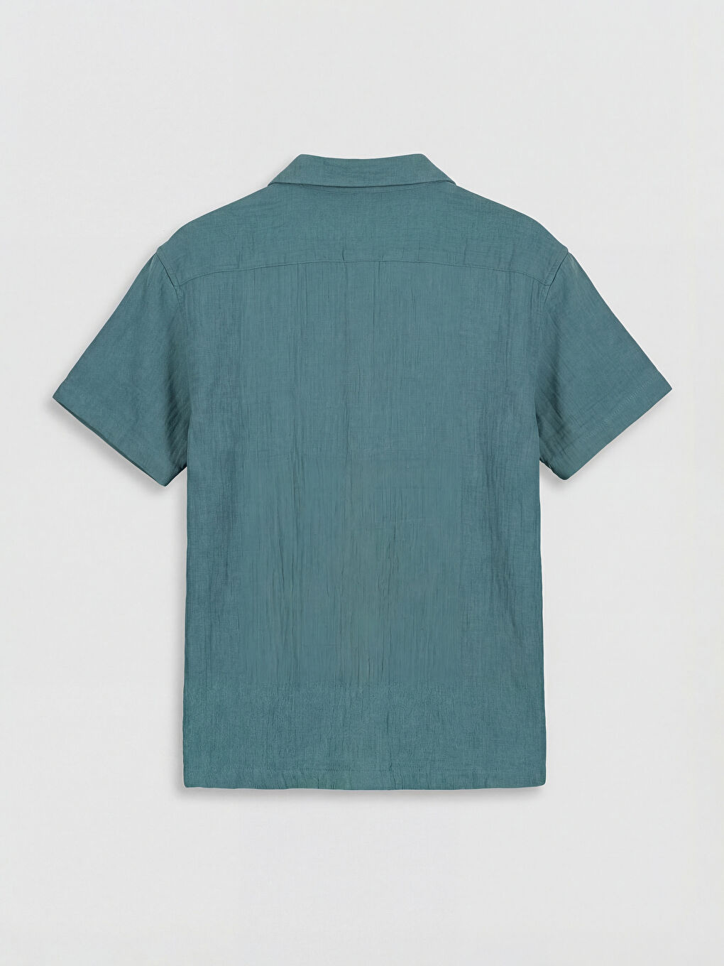 Yeşil Kısa Kollu Dokulu Erkek Çocuk Gömlek-1