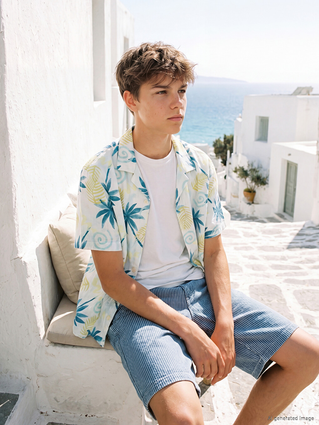 Patterned Boys' Shirt