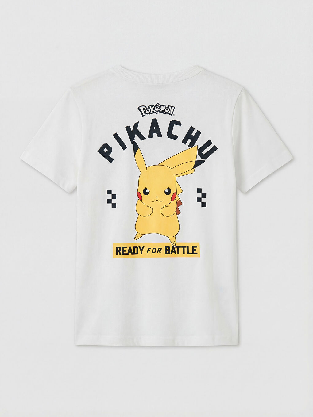 Beyaz Pikachu Baskılı Erkek Çocuk Tişört-2