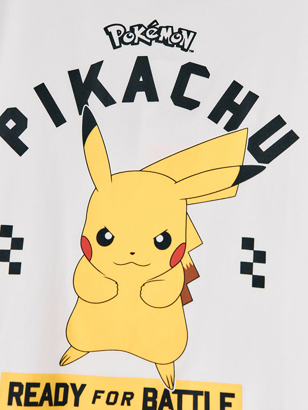 Beyaz Pikachu Baskılı Erkek Çocuk Tişört-4