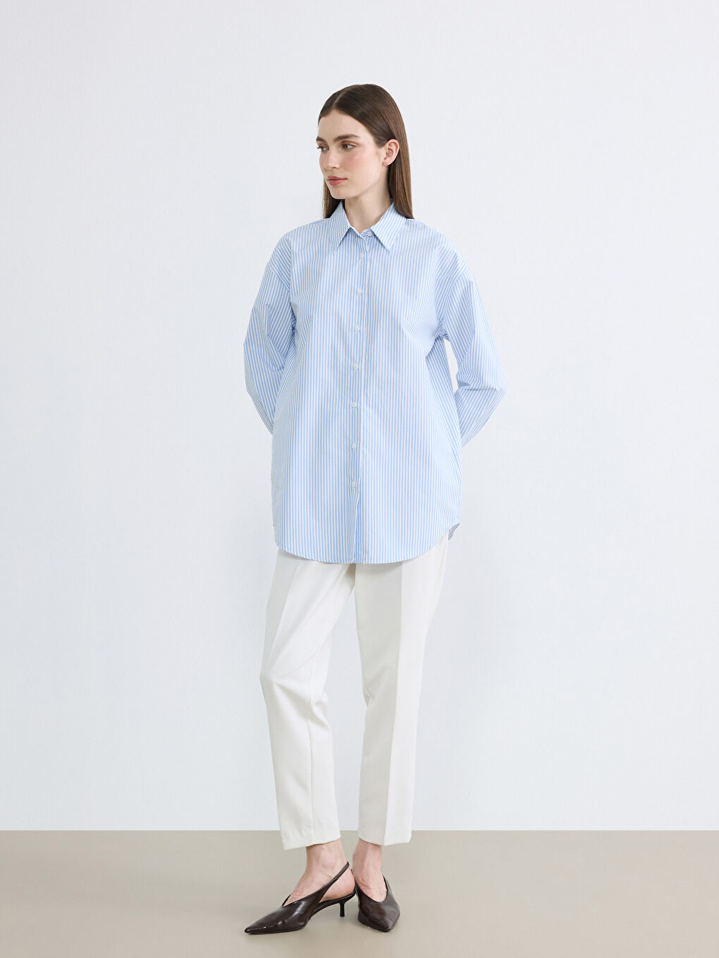 Woman BLUE Shirt Tunic-1