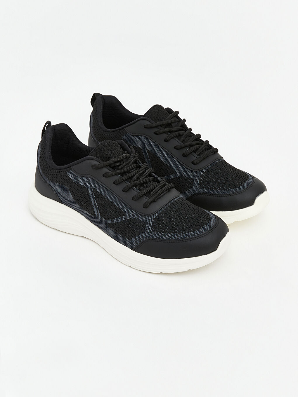 Siyah File Detaylı Erkek Spor Ayakkabı