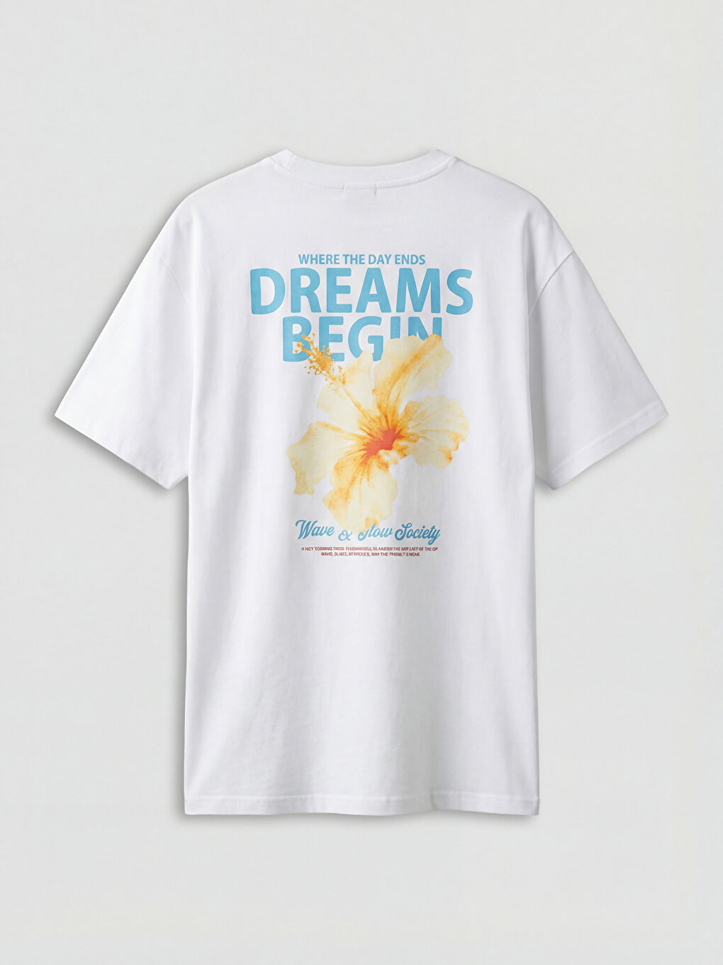 تي شيرت بناتي مطبوع بياقة دائرية-1