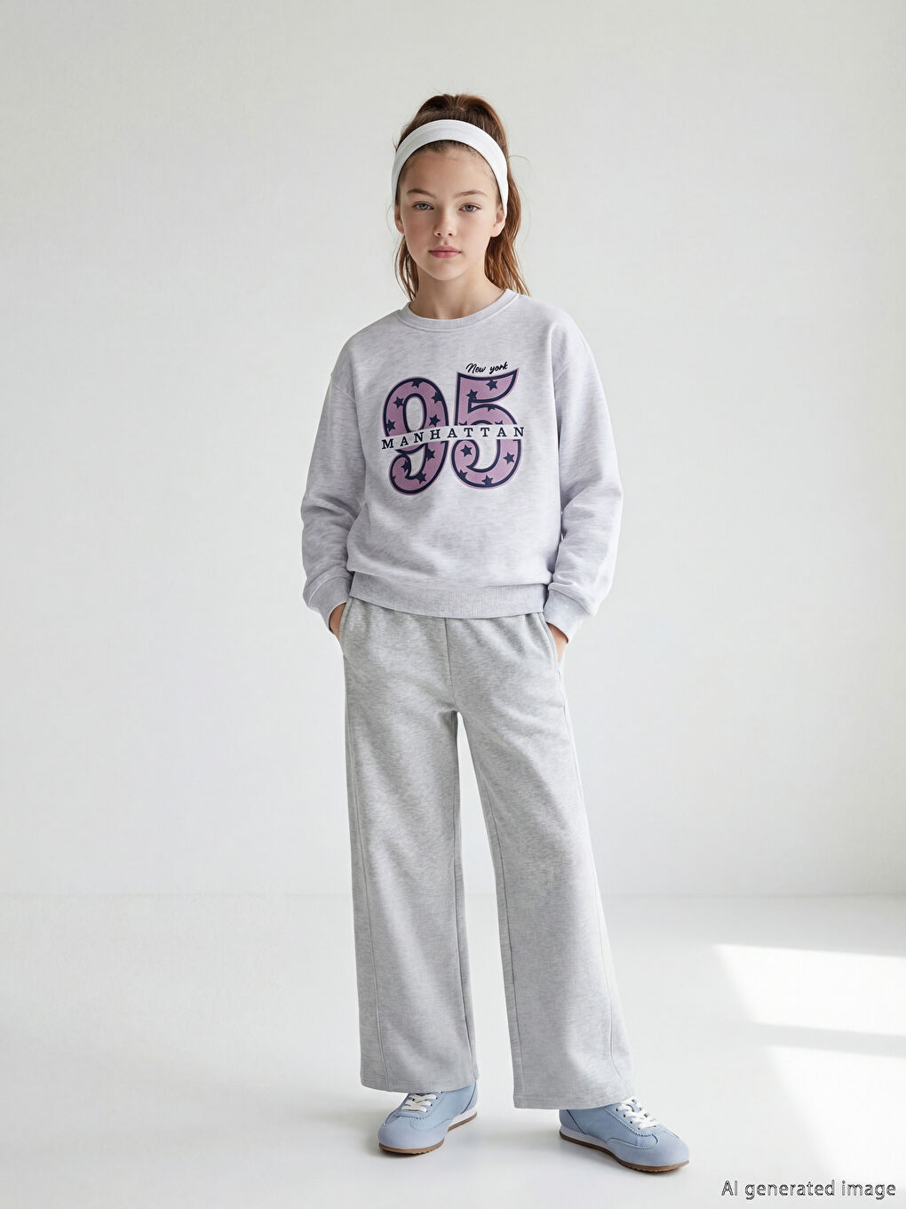 Девочки Серый Брюки‑джоггеры