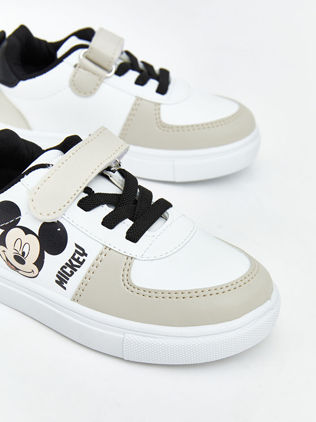 Bej Mickey Mouse Baskılı Erkek Bebek Spor Ayakkabı-2