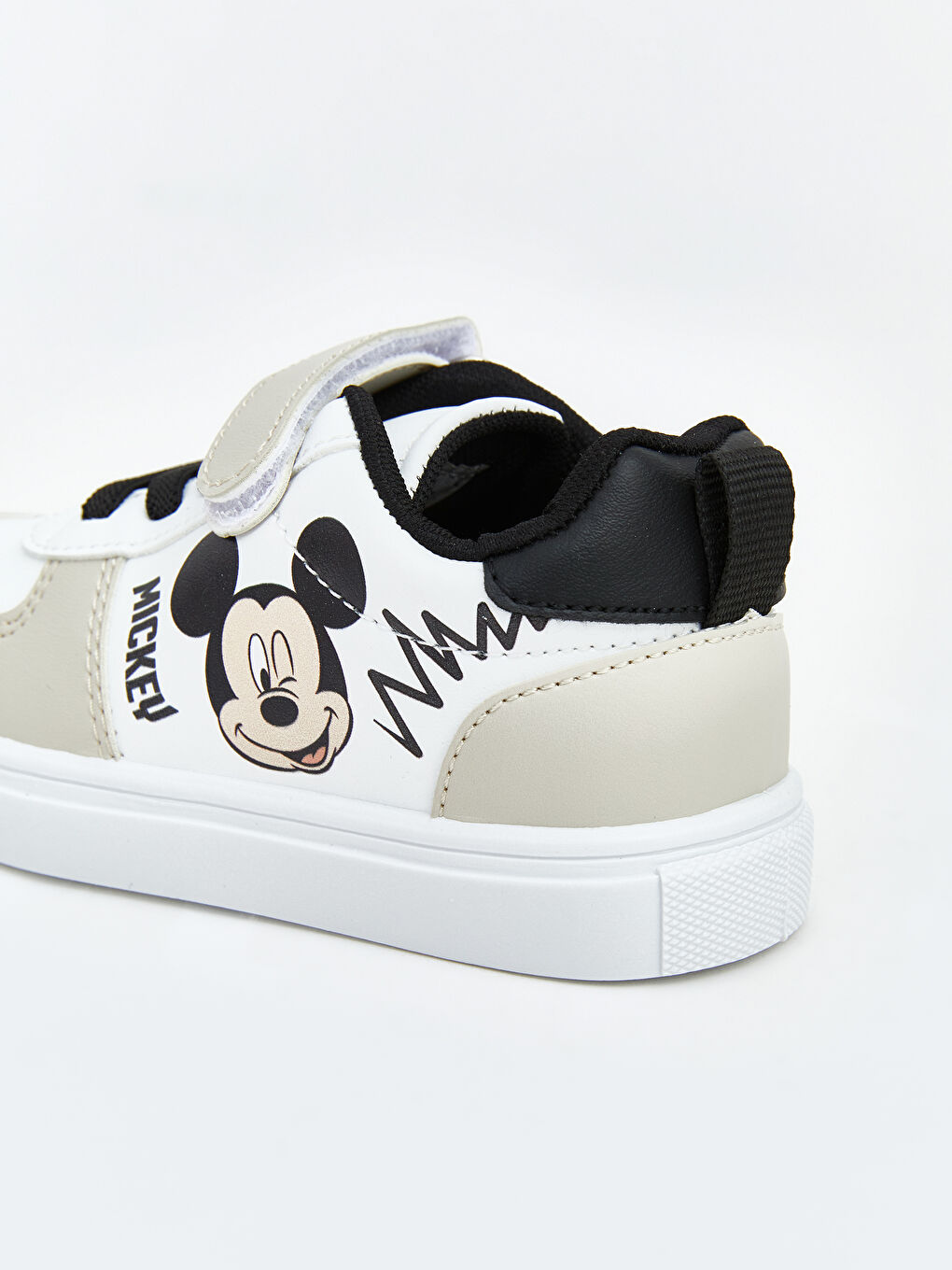 Bej Mickey Mouse Baskılı Erkek Bebek Spor Ayakkabı-4