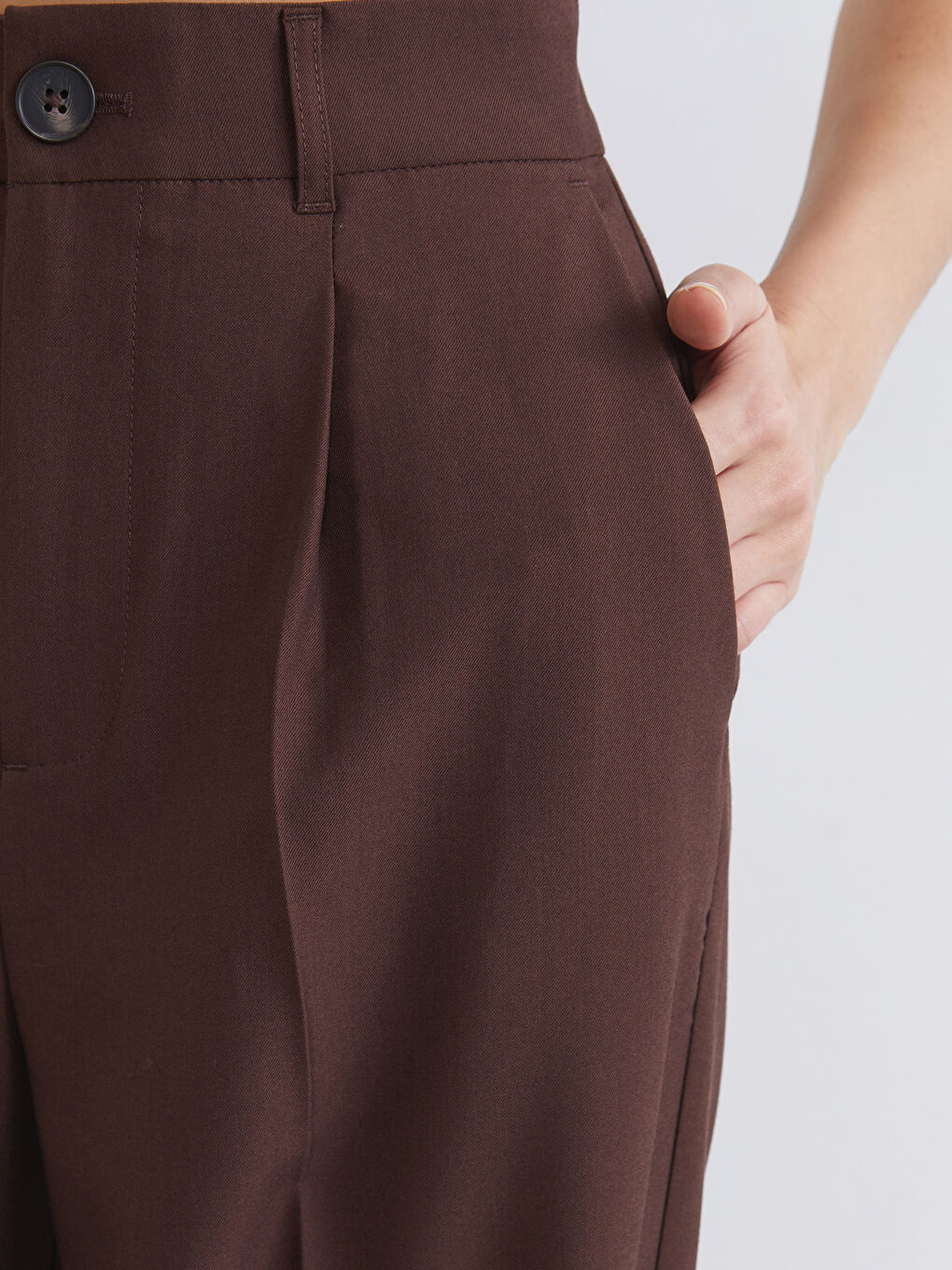 Woman BROWN Formal Dress Trousers-2