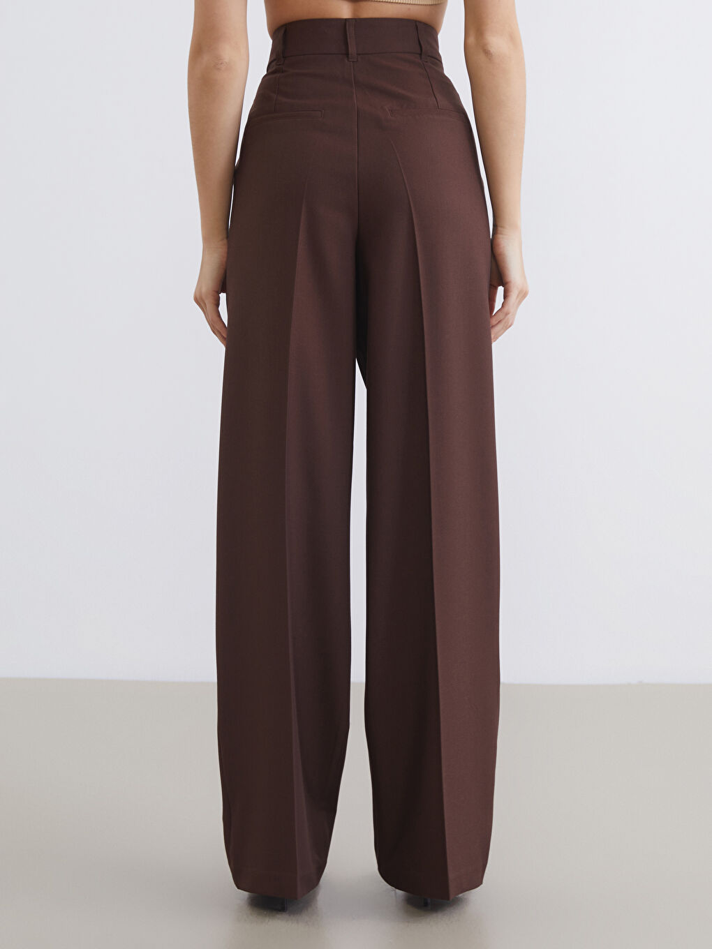 Woman BROWN Formal Dress Trousers-3